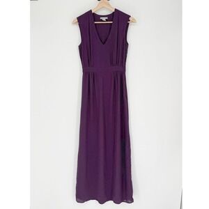 H&M Maxi Dress 2 Purple V Neck Sleeveless Pleated Dark Academia Minimalist Party